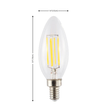 Vintage Non-Dimmable C35-4W LED Edison Glass Bulbs with E12 Base - JONATHAN Y